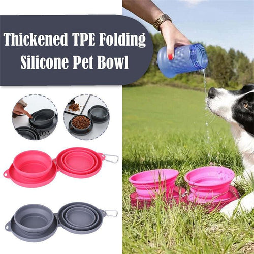 Double Collapsible Pet Feeding Bowl Set - Convenient And Portable Dog And Cat Bowls-1